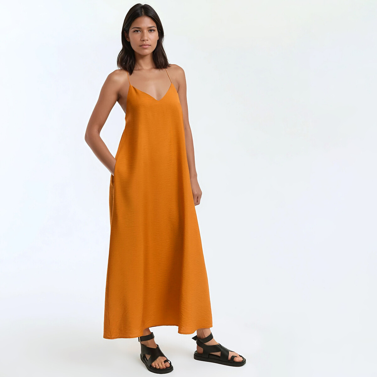 La Redoute Collections Maxi Cami Dress Women's Camel Brown Size 18