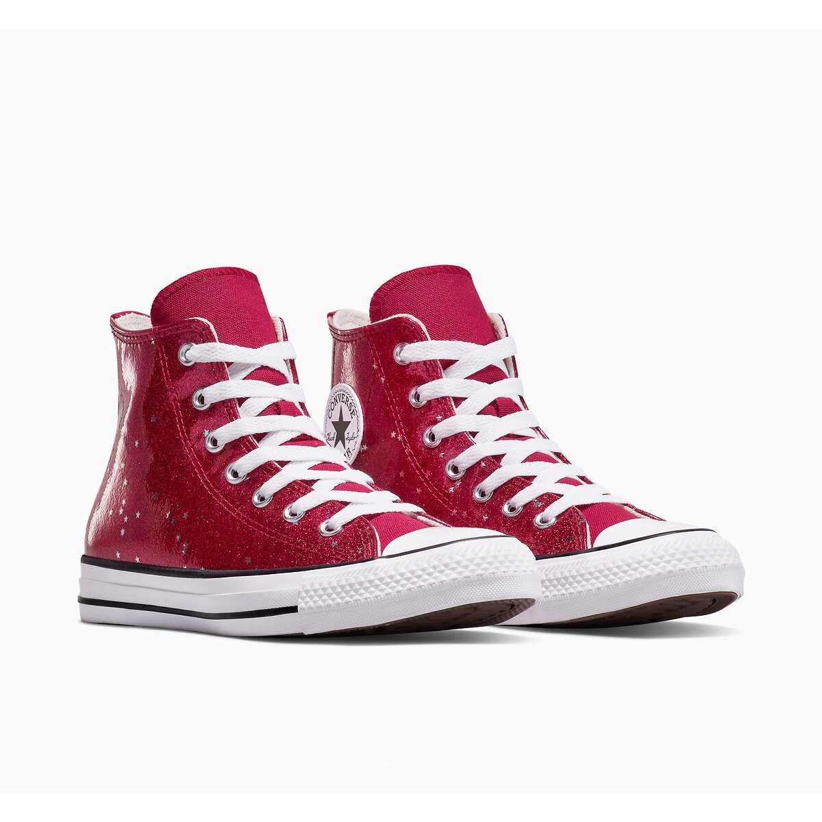 Converse Chuck Taylor All Star Varsity Glitter Trainers Berry Size 37 (4) Kids