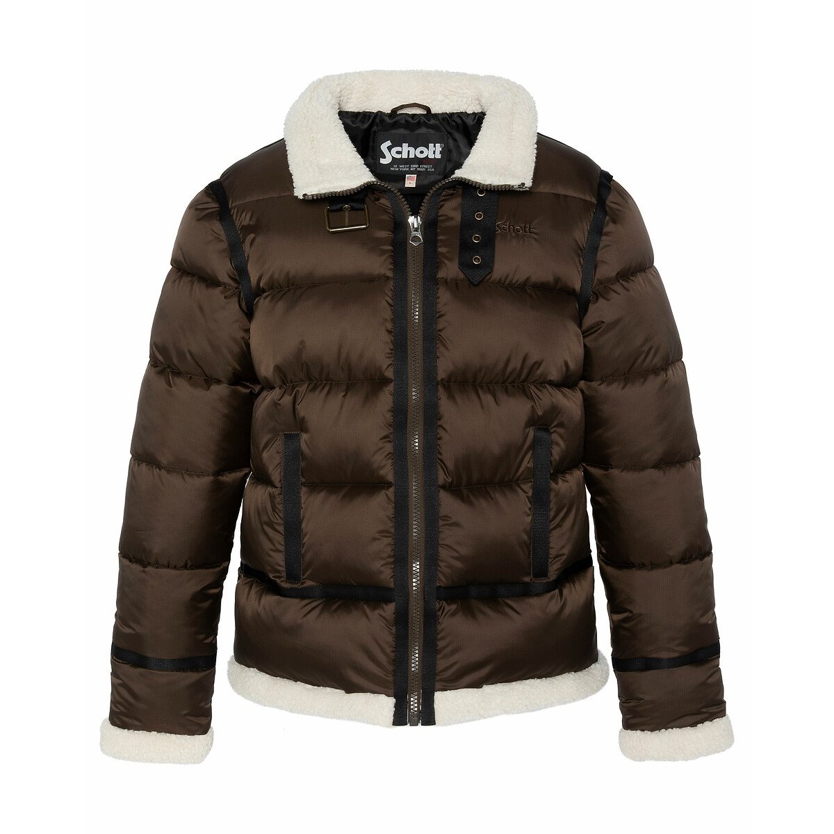 Schott Idak Padded Bomber Jacket Men's Brown Small