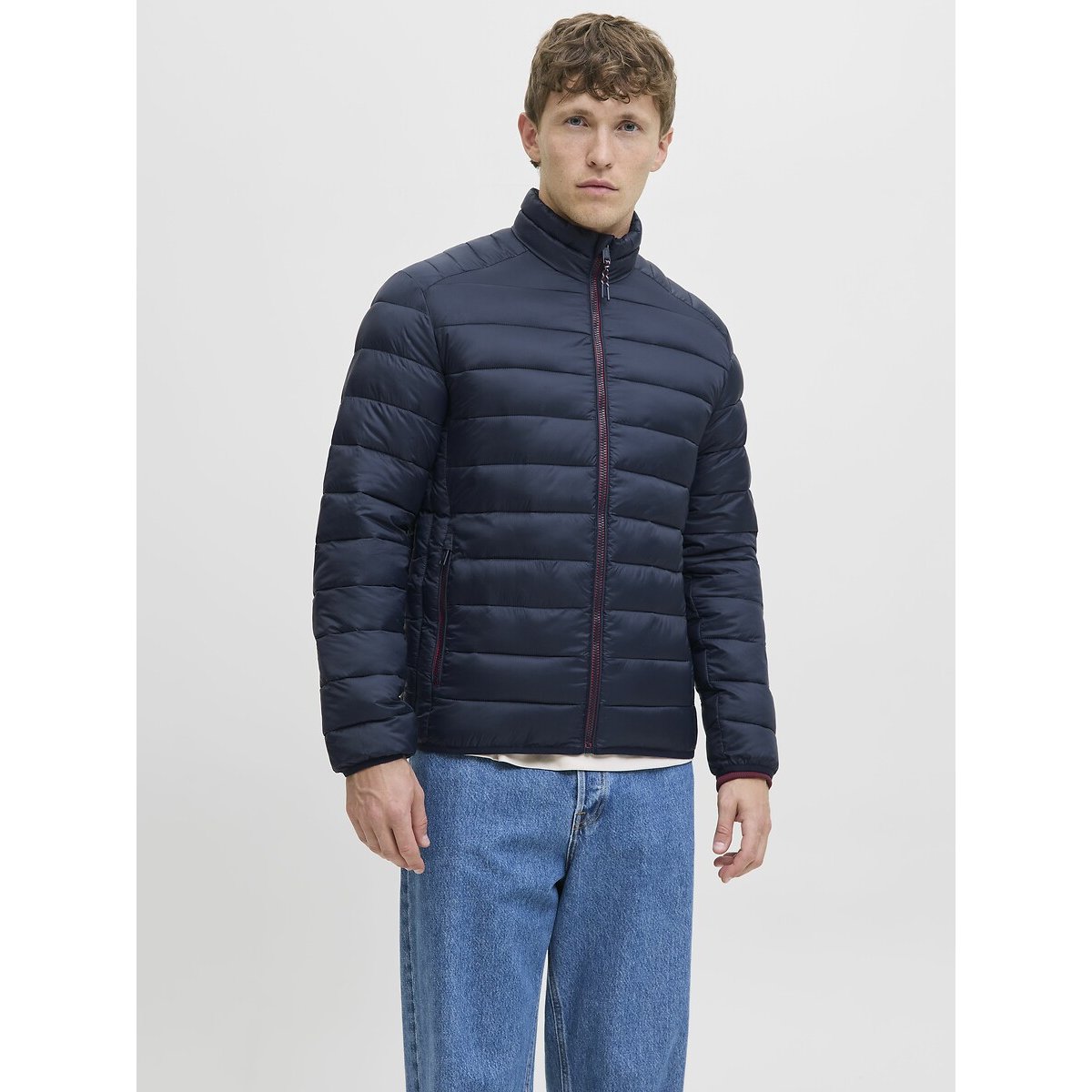 Jack & Jones Quilted Padded Jacket Men's Navy Blue Medium