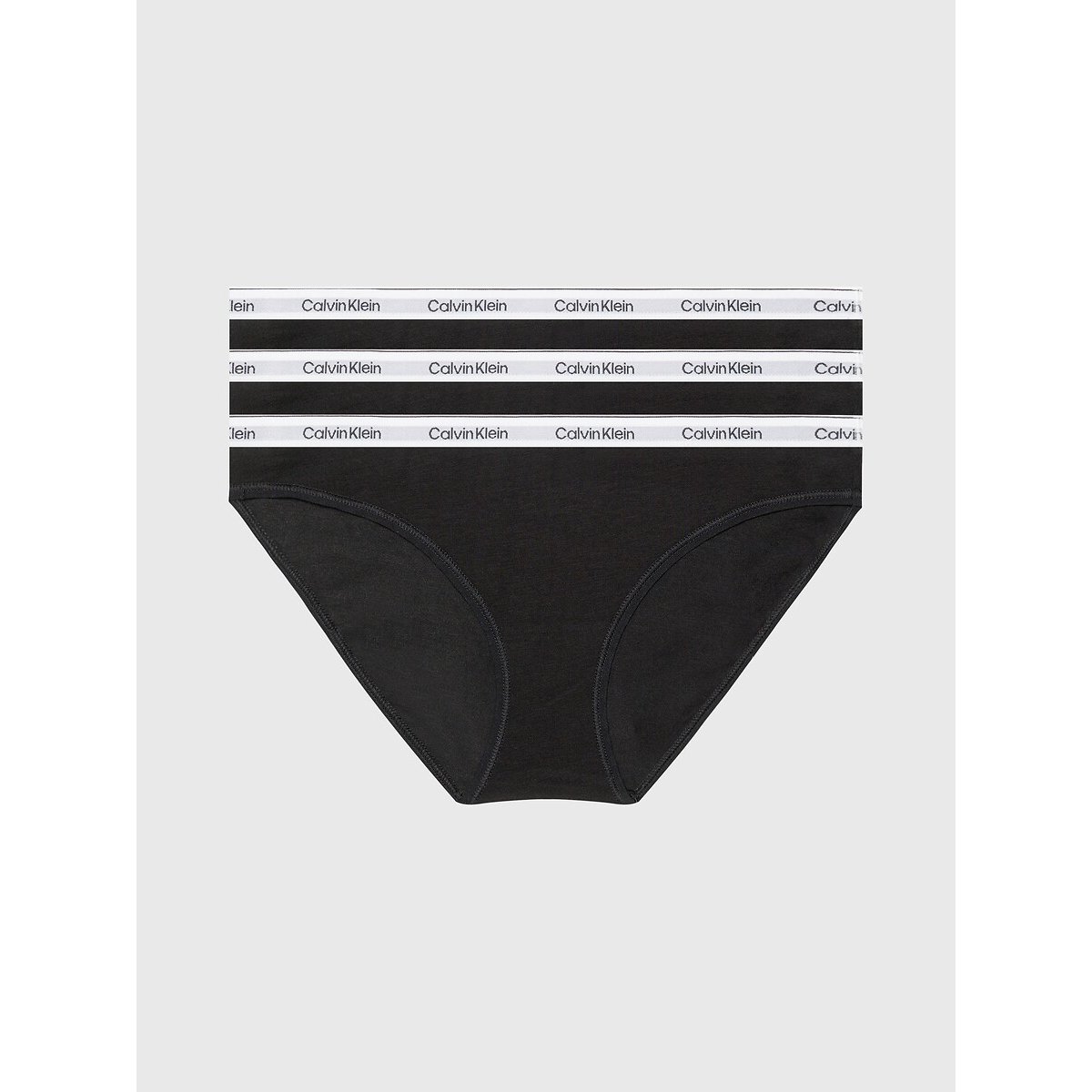 Calvin Klein Underwear Pack Of 3 Modern Logo Knickers In Cotton Women's Black + Black + Black Extra Large - La Redoute - Image 4