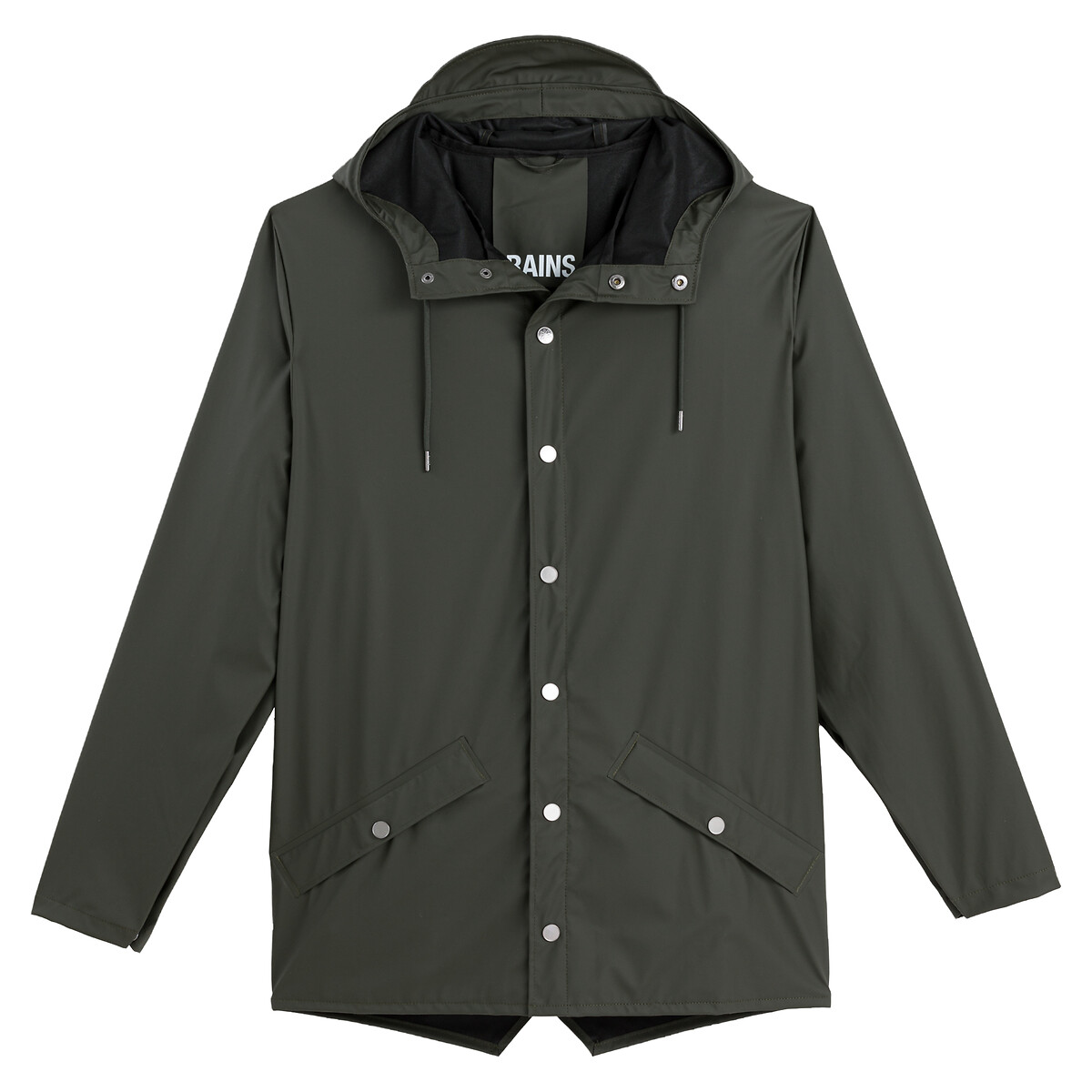 Rains Women's Khaki Unisex Hooded Waterproof Jacket Medium