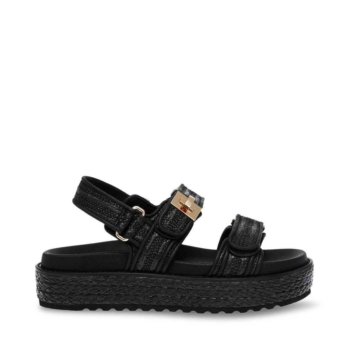 Steve Madden Bigmona Platform Sandals Women's Black Size 41 (7)
