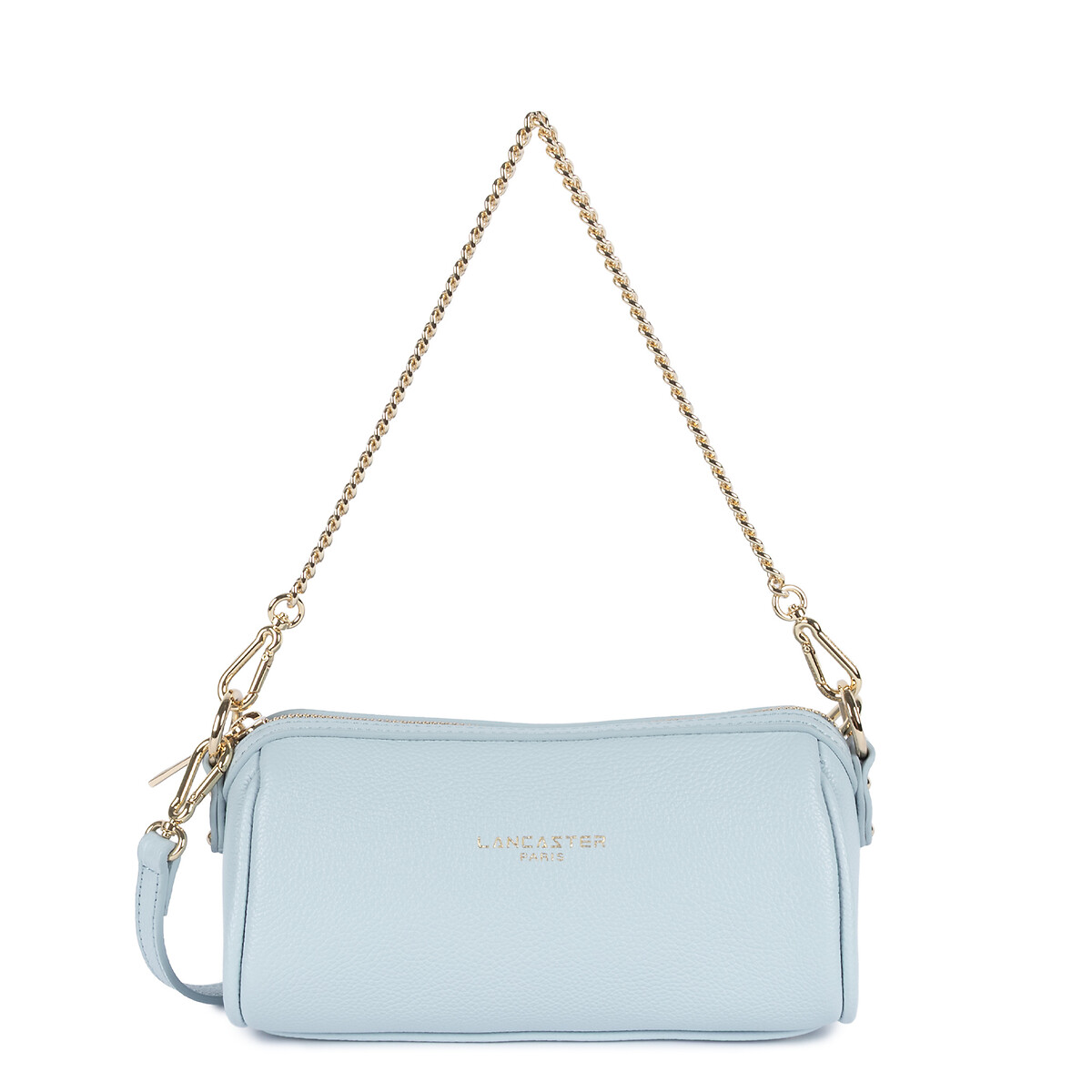 Lancaster Milano Ana Leather Zip-Up Shoulder Bag Women's Sky Blue