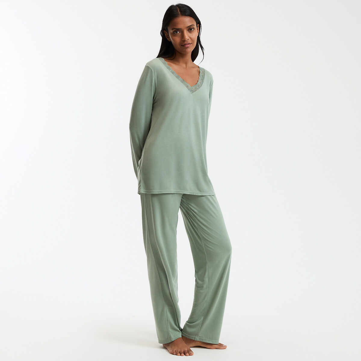 Anne weyburn Pyjama Van Viscosejersey Met Lange Mouwen