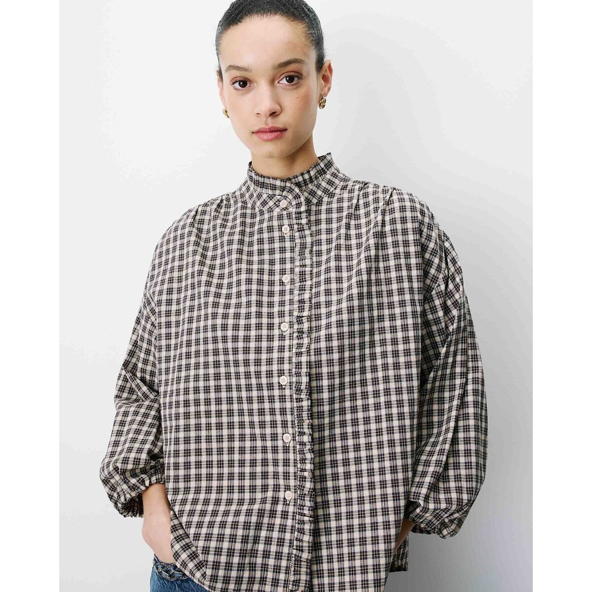 GRACE & MILA Blusa de cuadros, ADELIE. Color