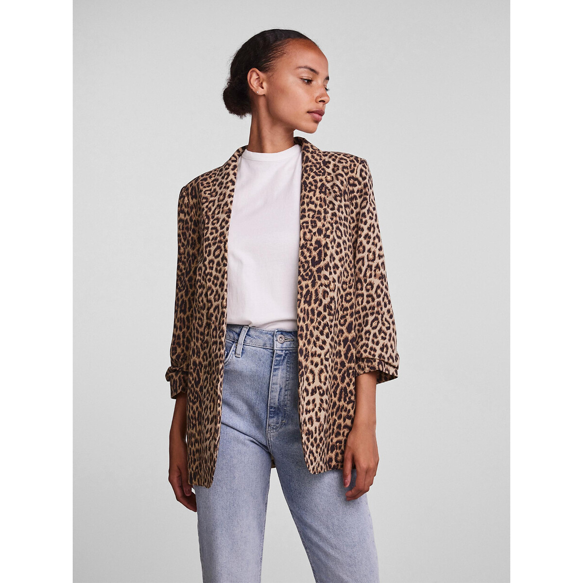 Pieces Women's Leopard Print Printed Blazer Extra Large
