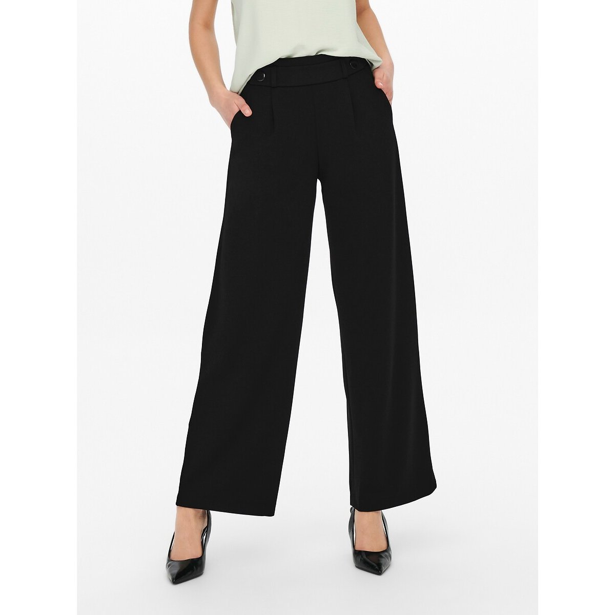 Pantalon large, taille haute