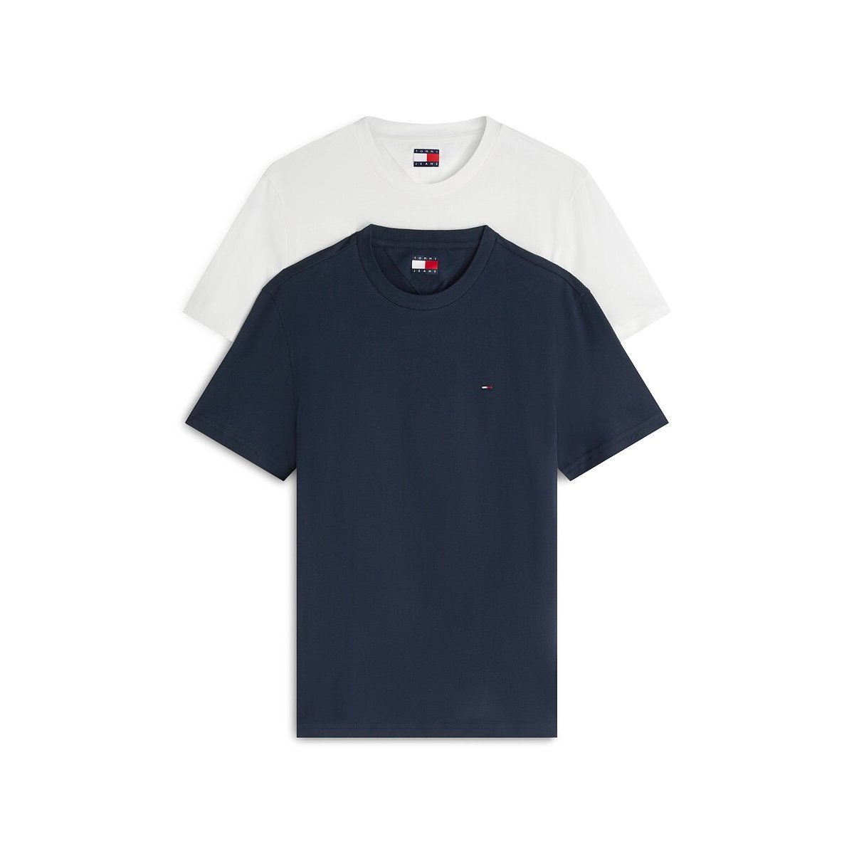 Tommy Jeans Pack Of 2 Short Sleeve Slim Fit T-Shirts Men's Ecru + Blue Xxl