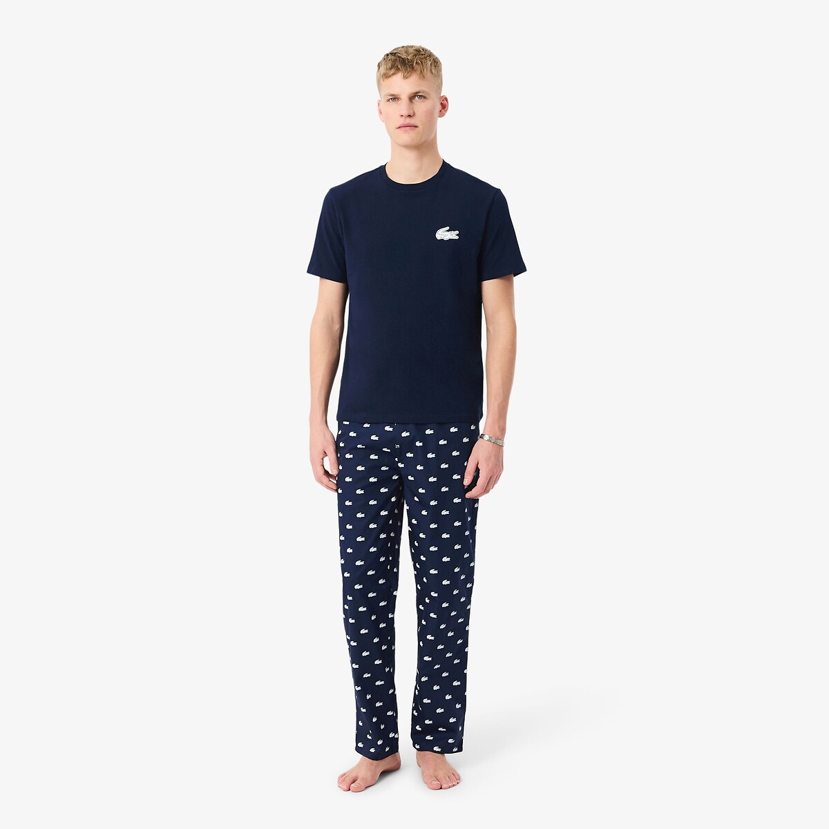 Lacoste Crocodile Print Pyjamas Men's Navy Xxl