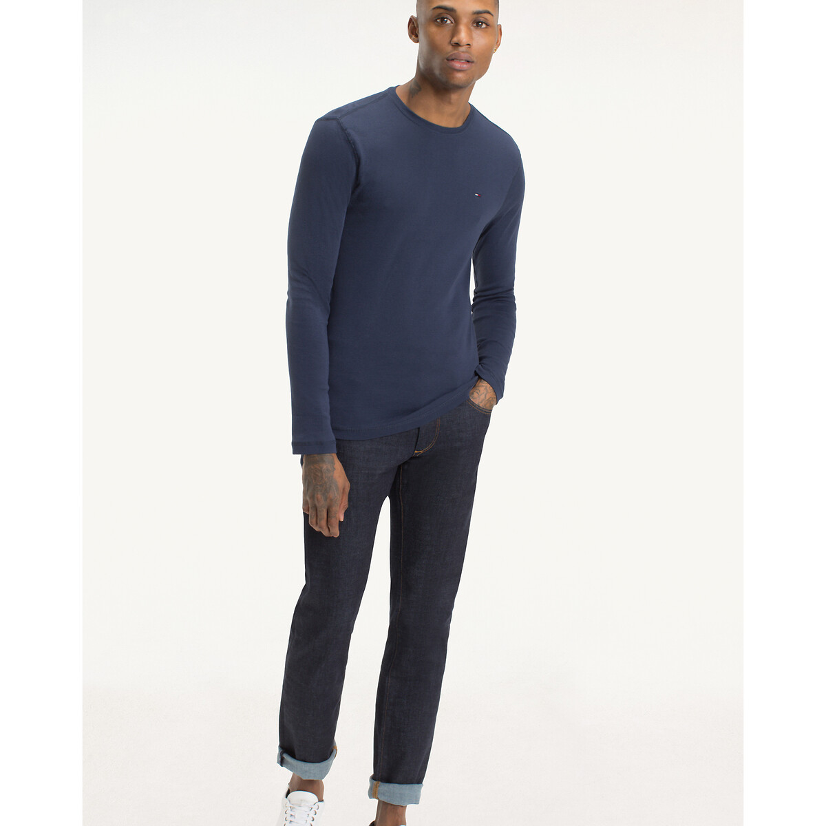Tommy Jeans Original Long-Sleeved T-Shirt Men's Navy Blue Large