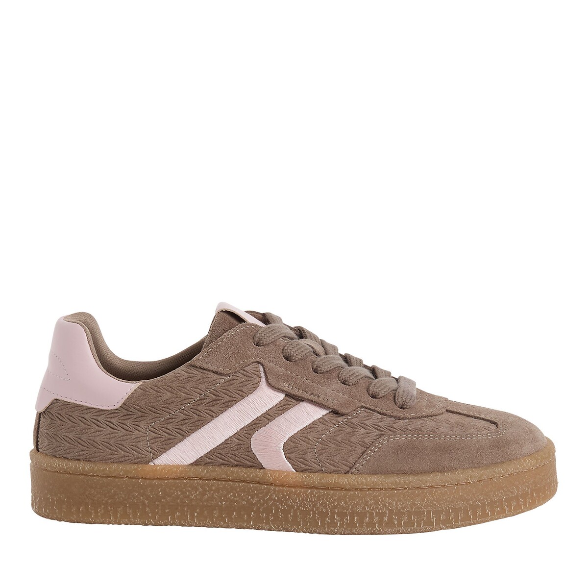 Tamaris Suede Trainers Women's Taupe/Pink Size 37 (4)