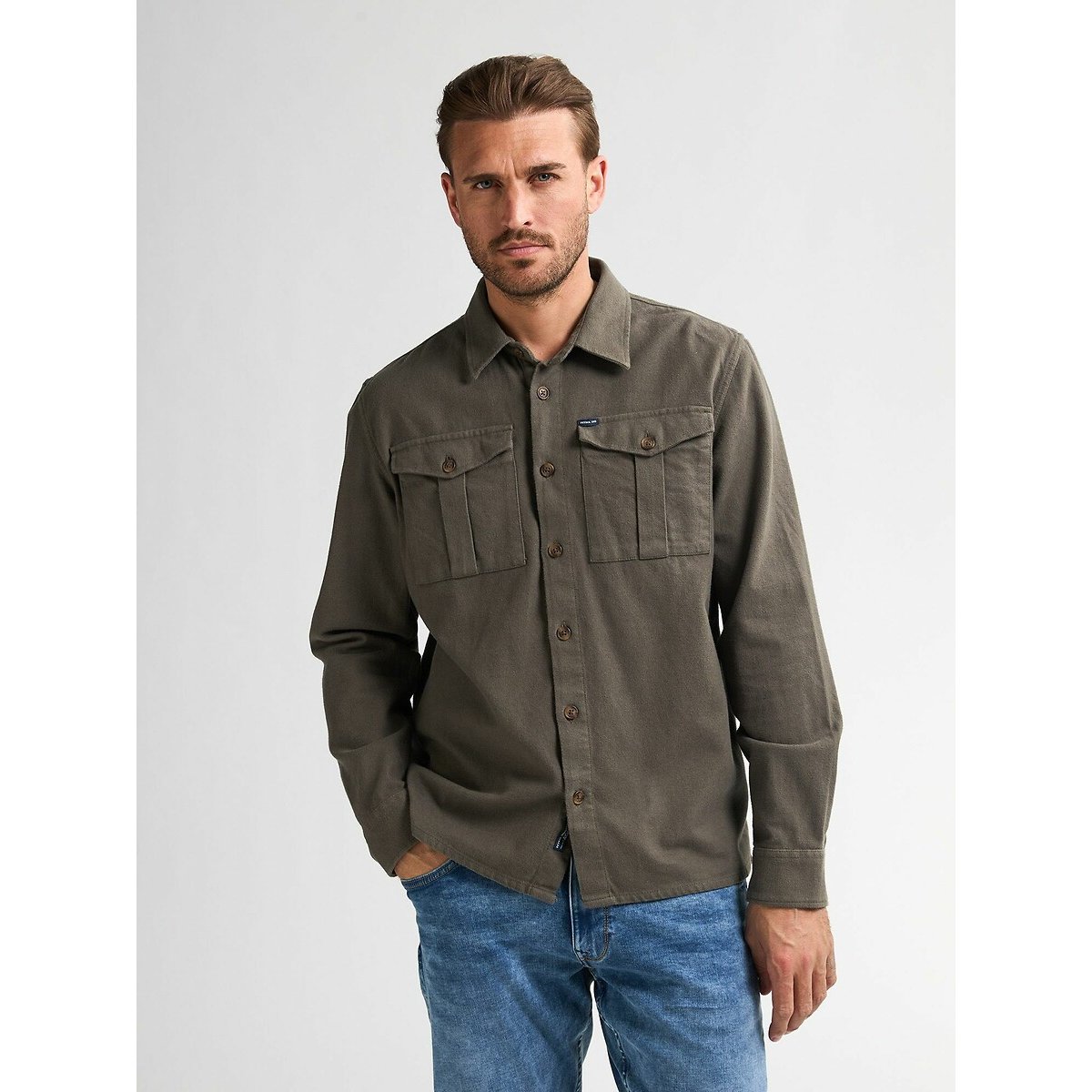 Petrol Industries Long Sleeve Shirt Men's Khaki Extra Large