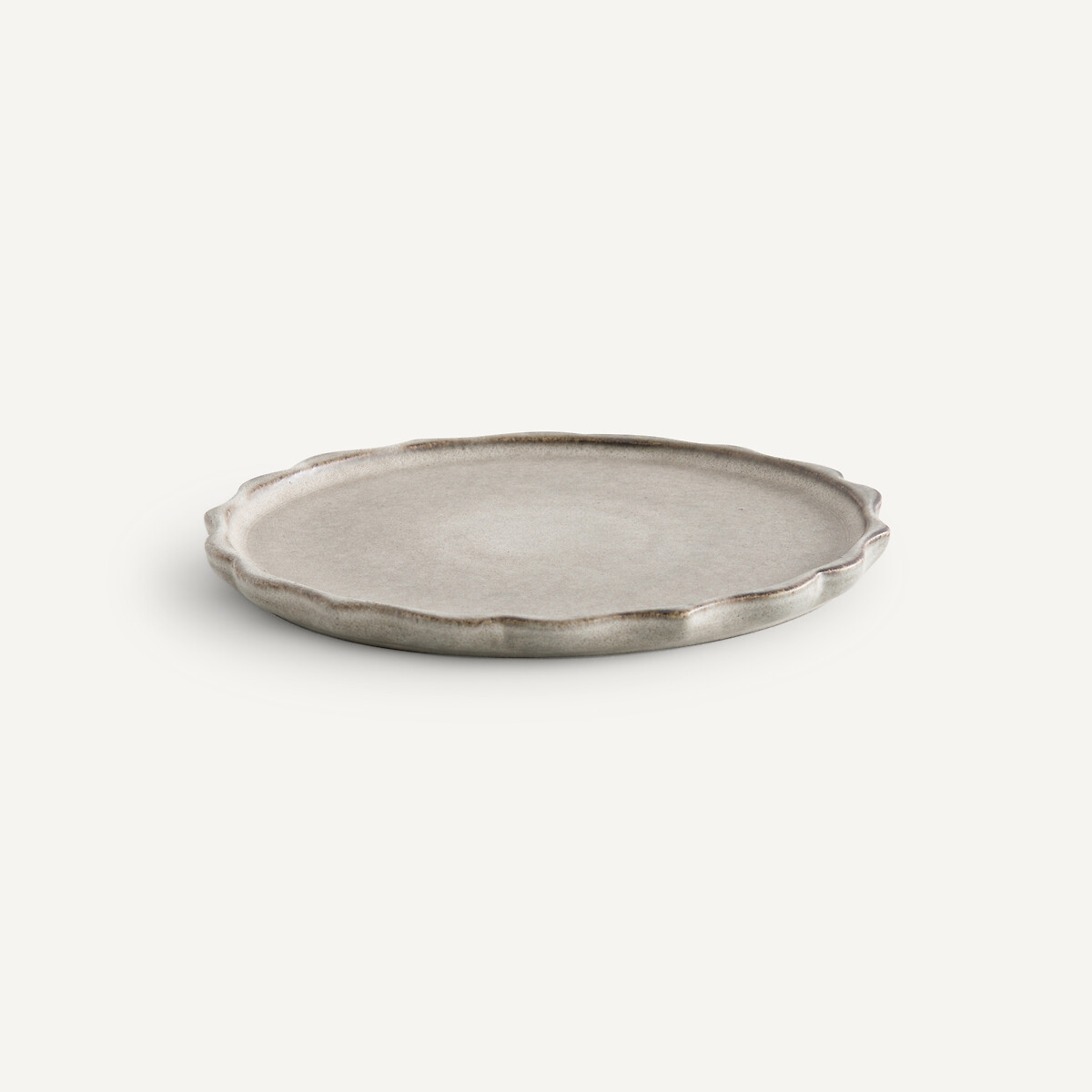 Am.pm Set Of 4 Arigato Enamelled Stoneware Dessert Plates Unisex Grey White