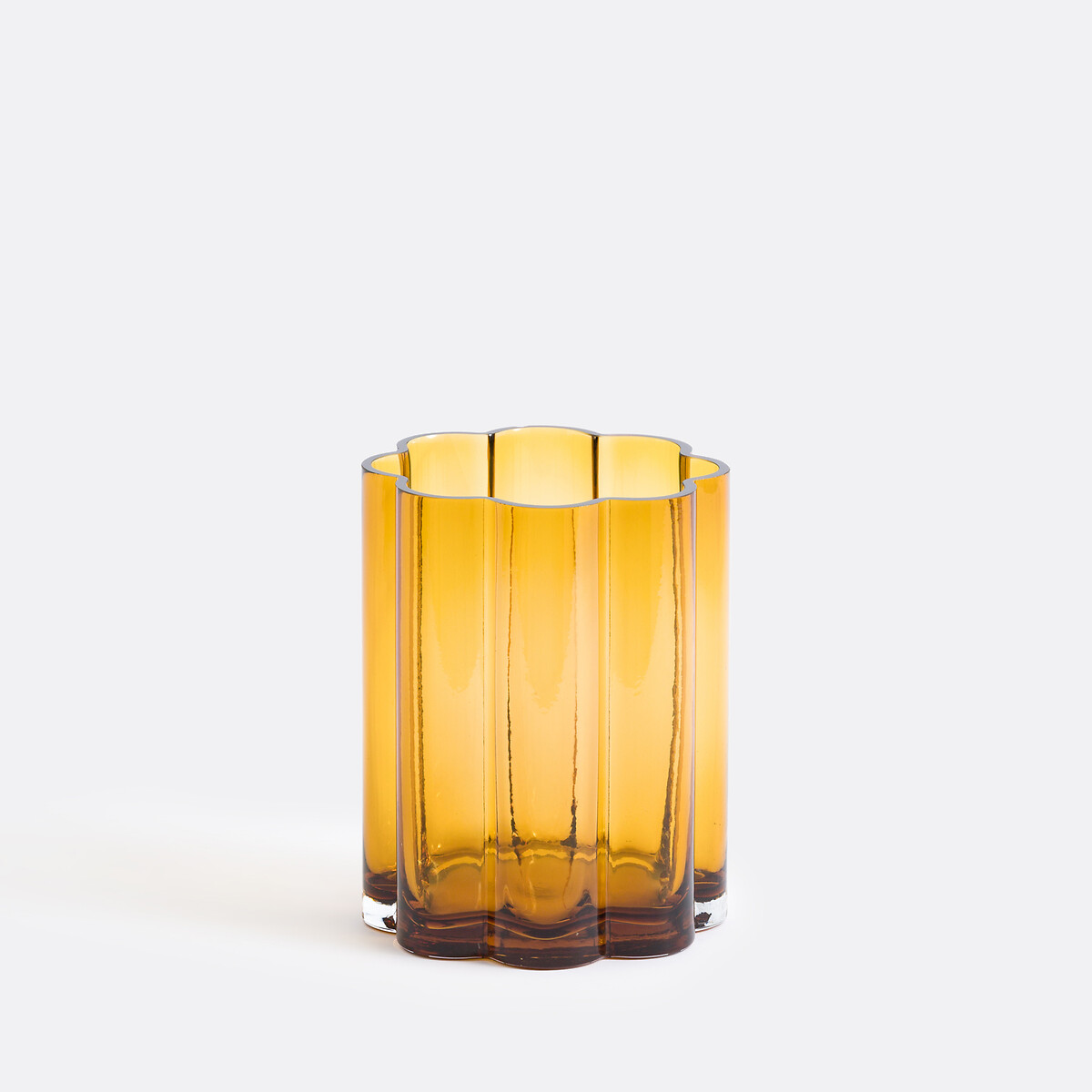 La Redoute Interieurs Helia Glass Vase, H20cm Unisex Amber