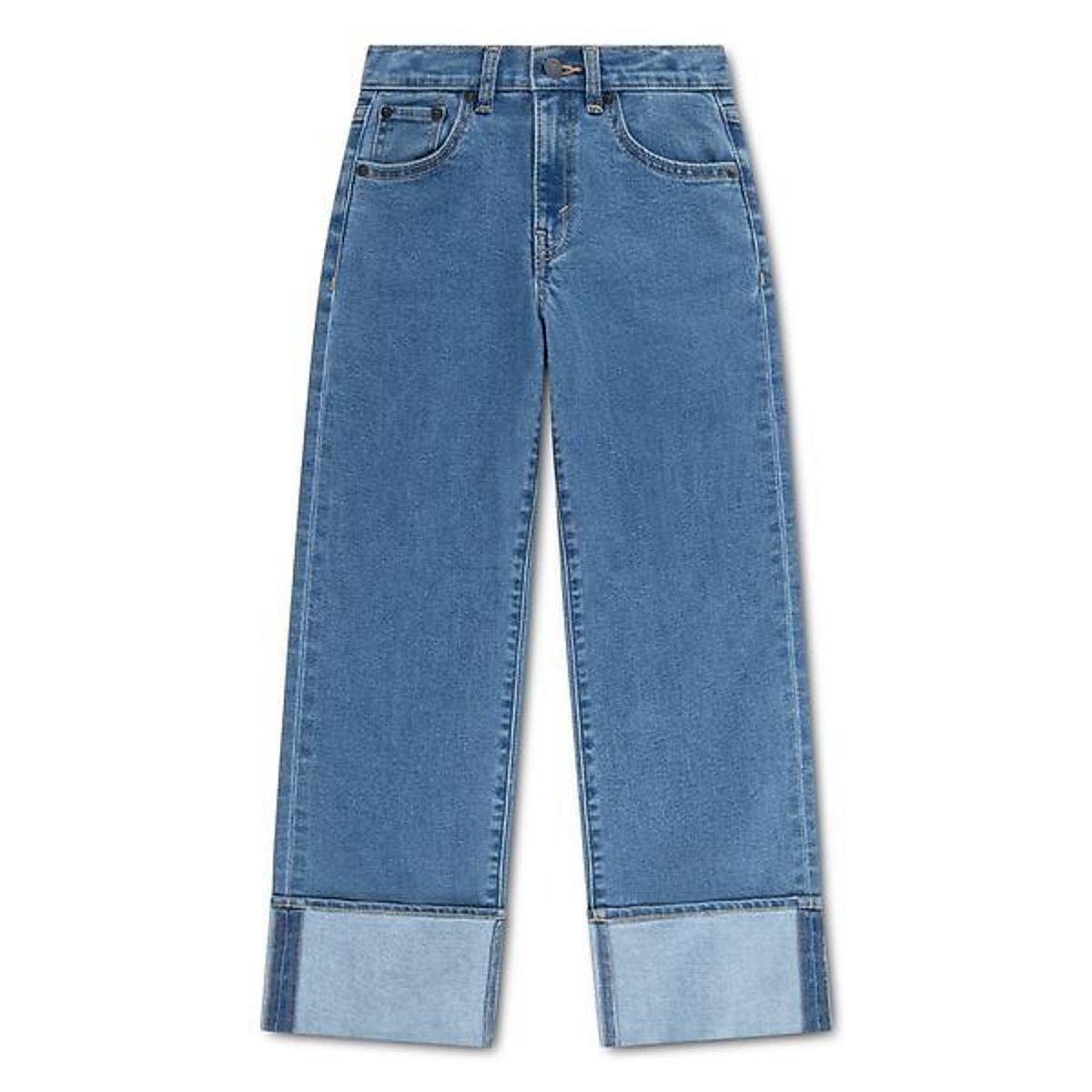 Levi's Kids Vaqueros de pierna ancha con vuelta en el bajo. Talla 162 cm (16 años). Color