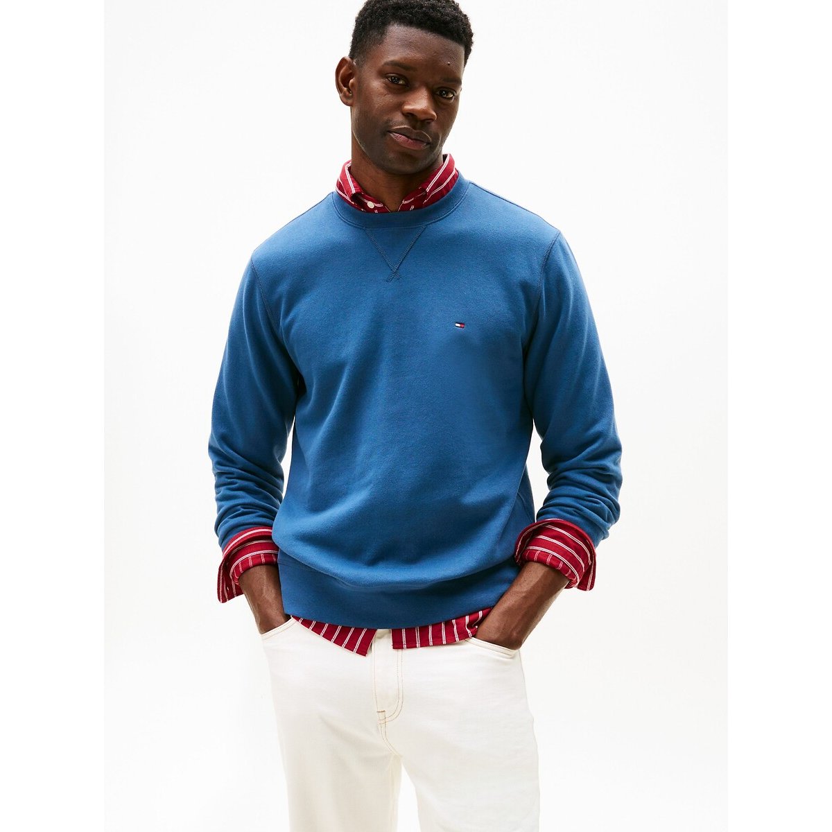 Tommy Hilfiger Sweatshirt ESS SEASONAL FLEECE CREWNECK met ronde hals en borduursel