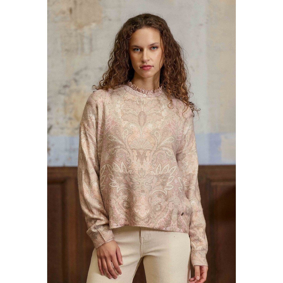 La Petite Etoile Mady Paisley Print Crew Neck Jumper Women's Graphic Print Small