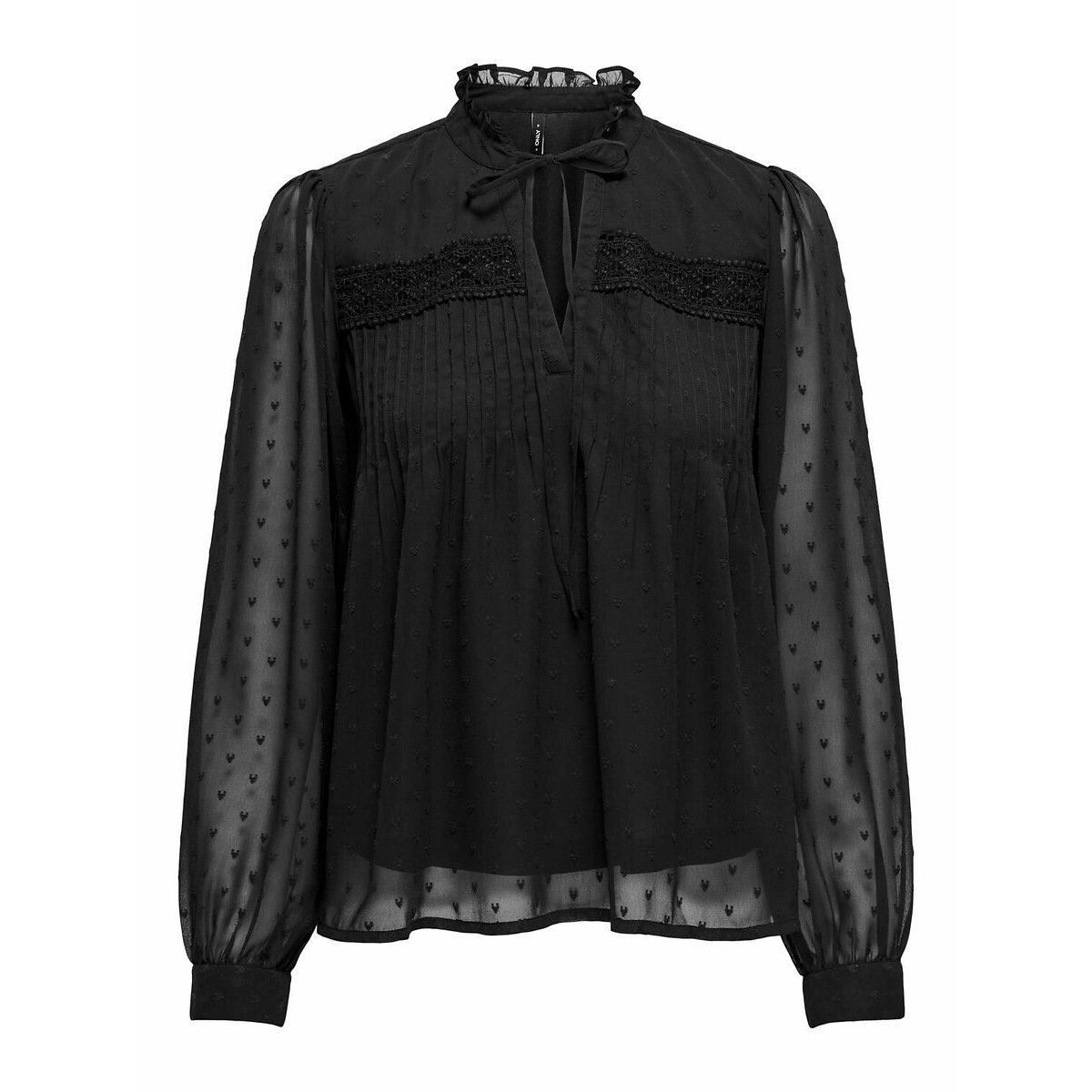 Only Draping High Neck Blouse Women's Black Small
