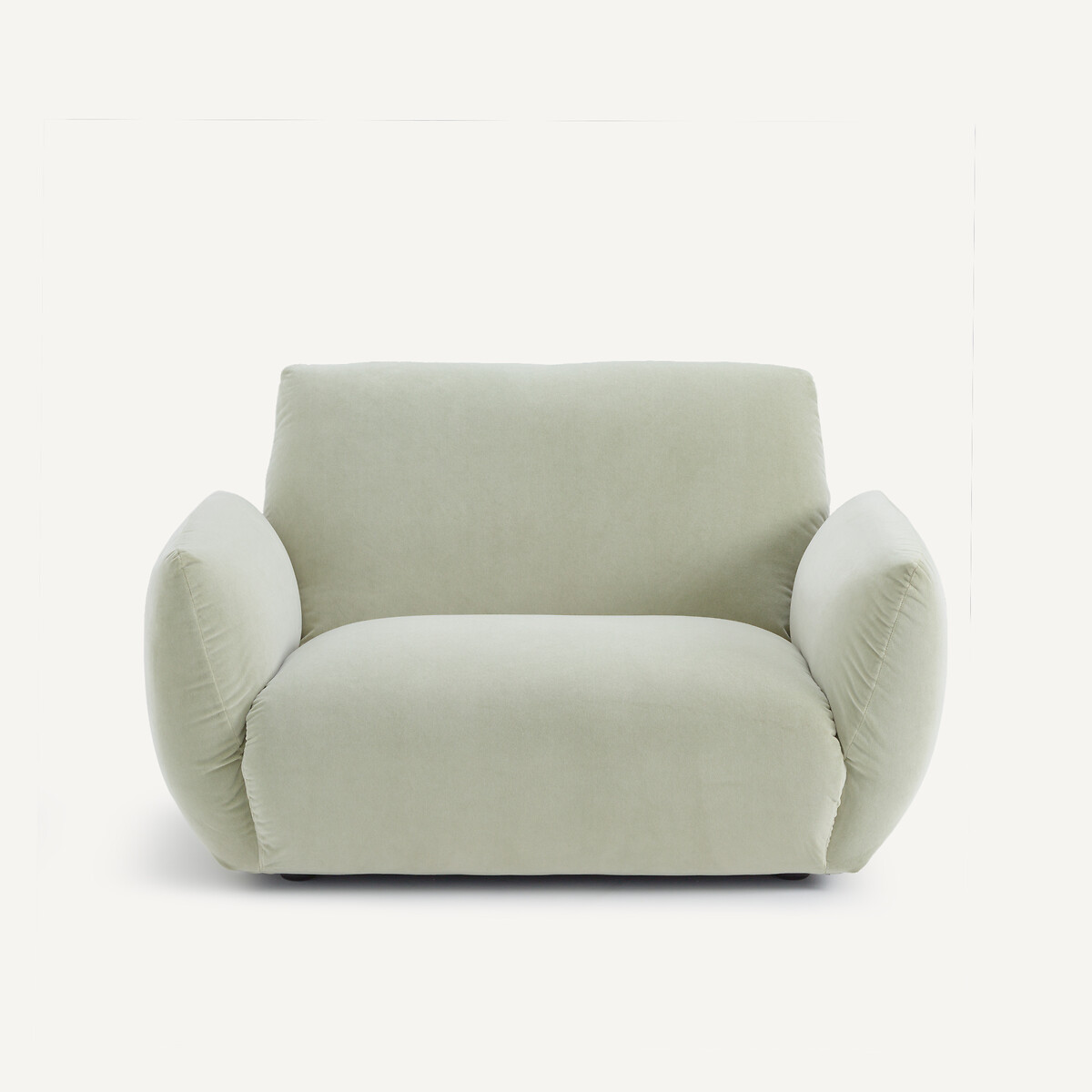 Fauteuil en velours stonewashed, SPOGANO