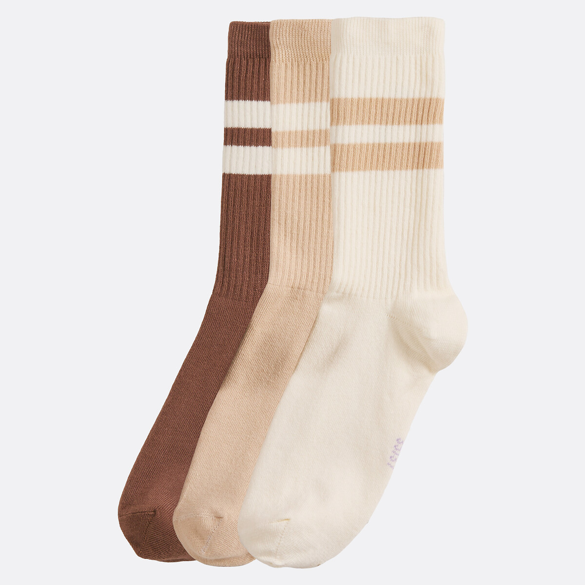 La Redoute Collections Pack Of 3 Pairs Of Socks Women's Ecru/Beige Size 38