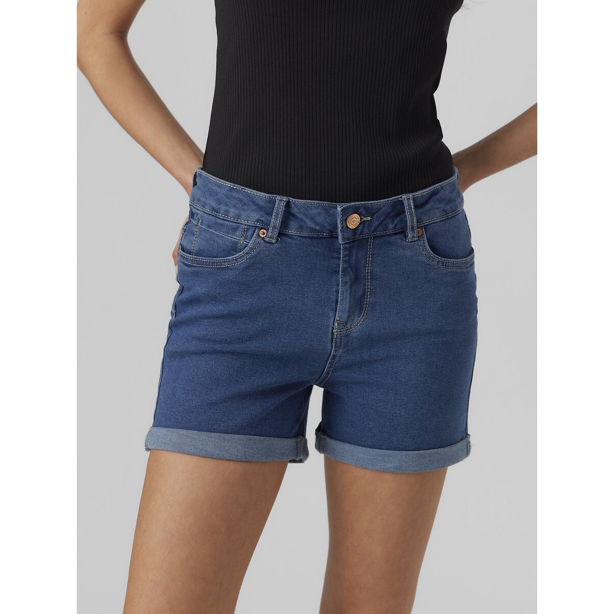 Vero Moda Jeansshort VMLUNA MR FOLD SHORTS MIX GA NOOS