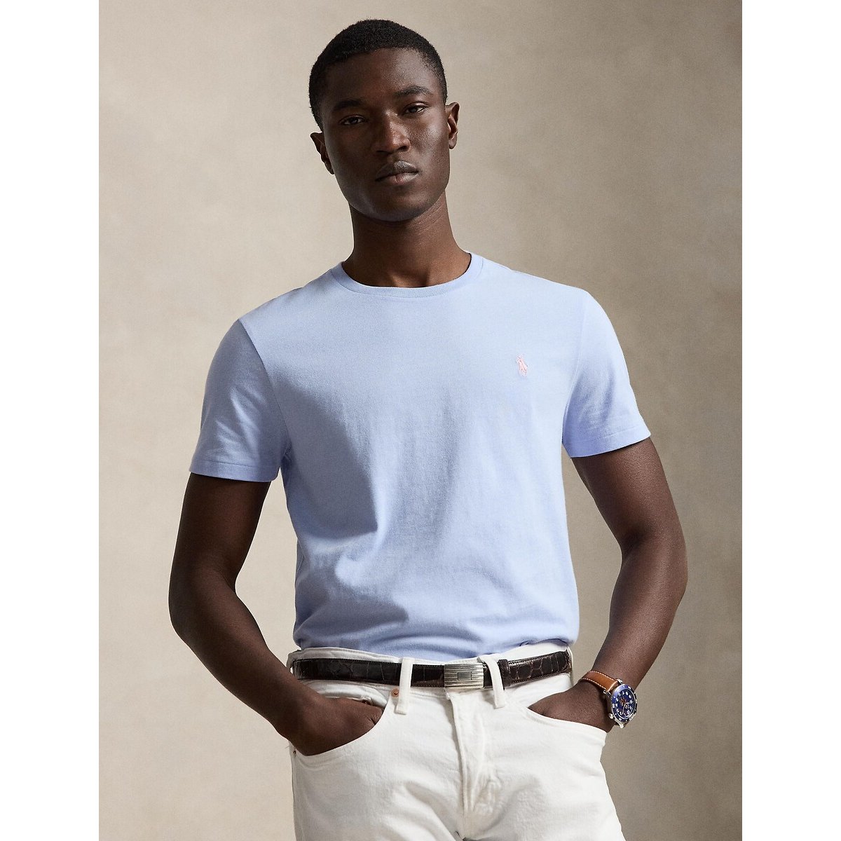 Polo Ralph Lauren Custom Slim Fit Crew Neck T-Shirt Men's Sea Blue Medium