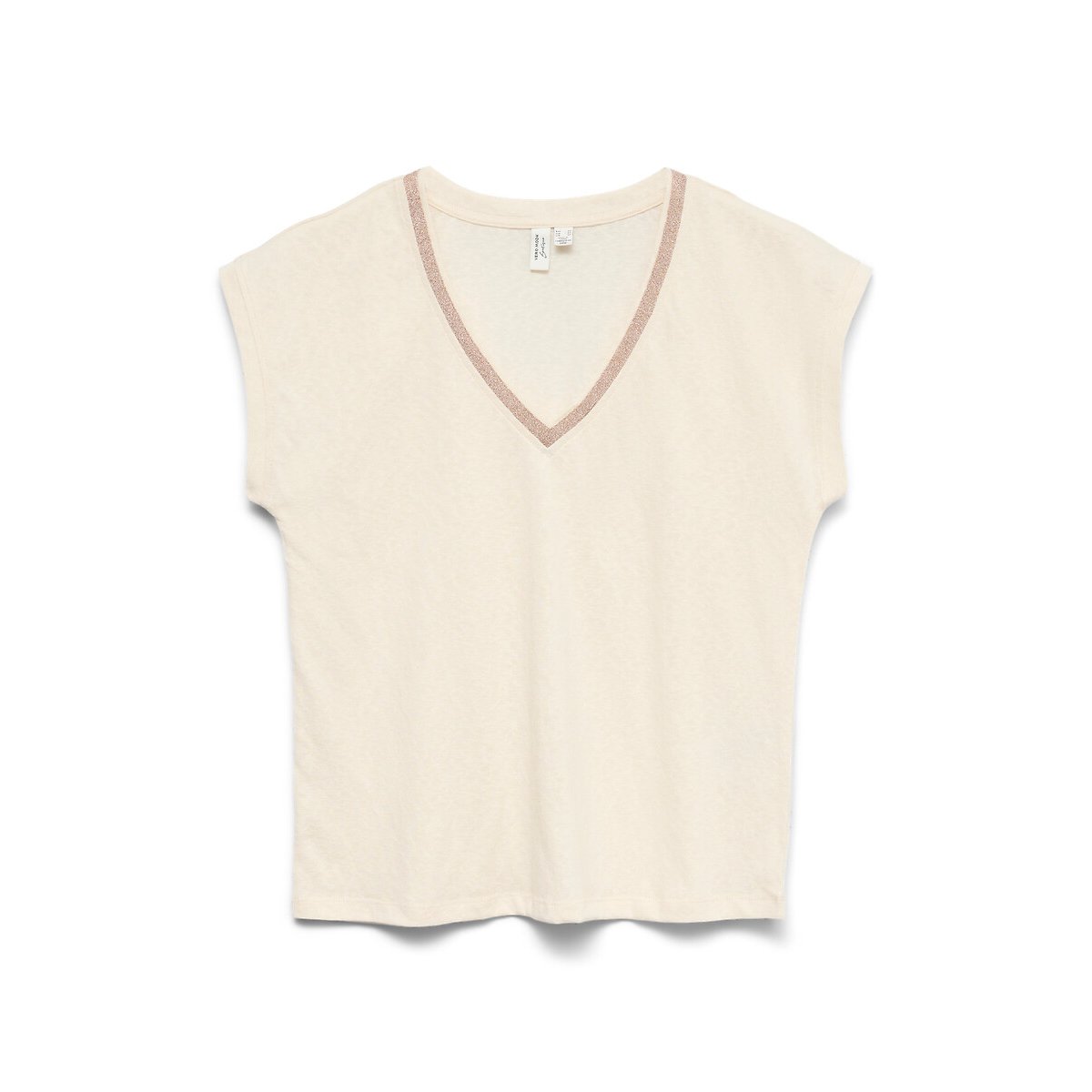 Vero Moda T-shirt Met V-hals En Korte Mouwen