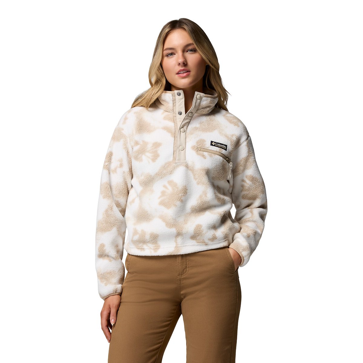 Polaire Sherpa Courte Semi-Boutonnée en Helvetia