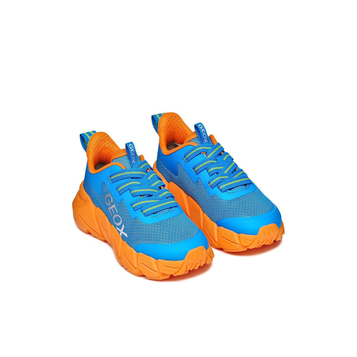 Geox Flexyper Fast In Breathable Trainers Blue/Orange Size 30 (11.5) Kids