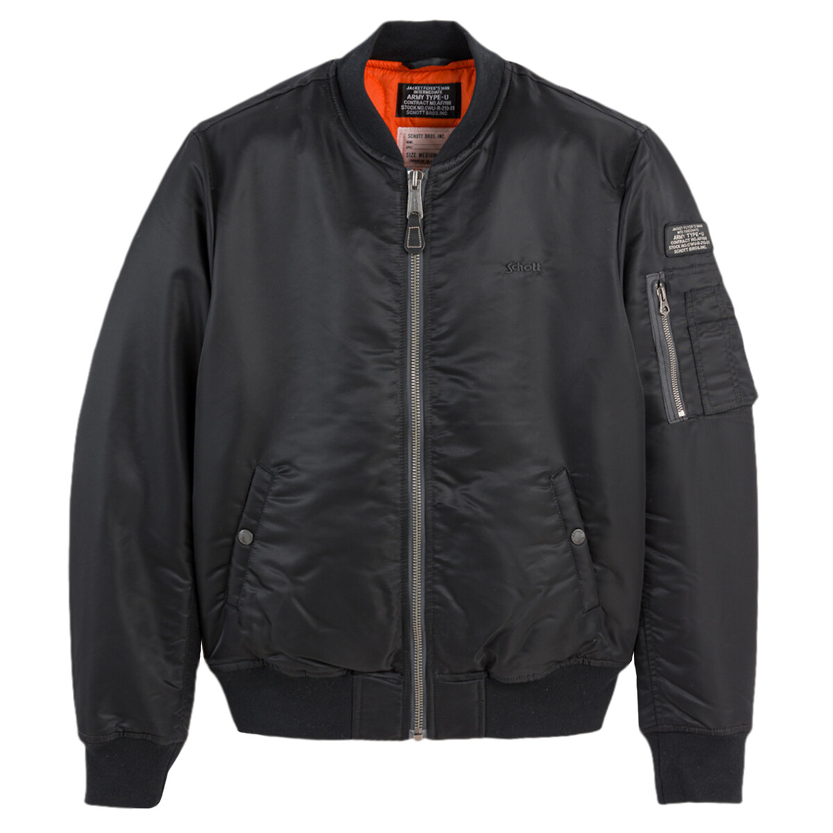 Schott Chaqueta bomber unisex, AIRFORCERS. Negro