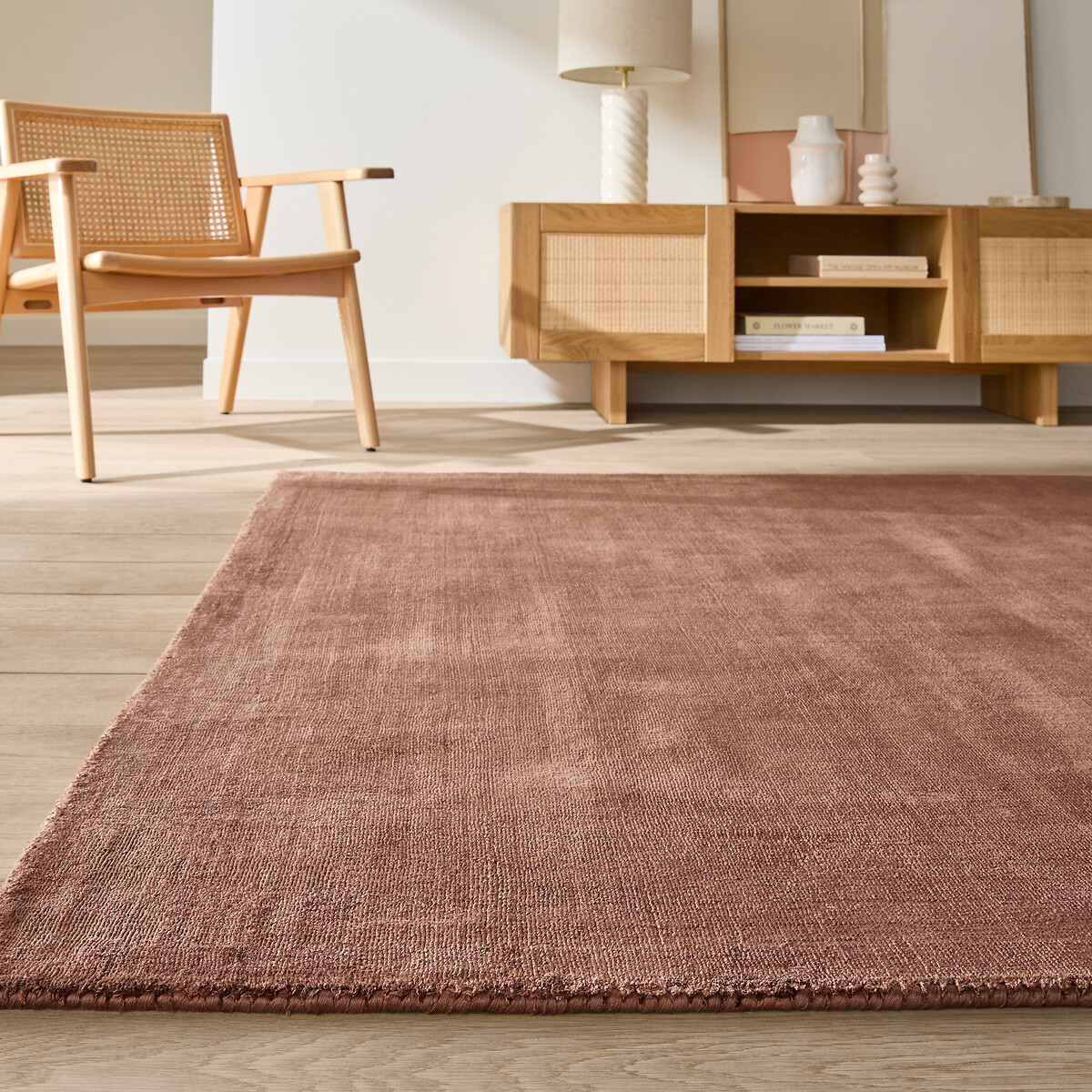 Tapis 100% Tencel™, fait main, aspect vieilli, IZRI