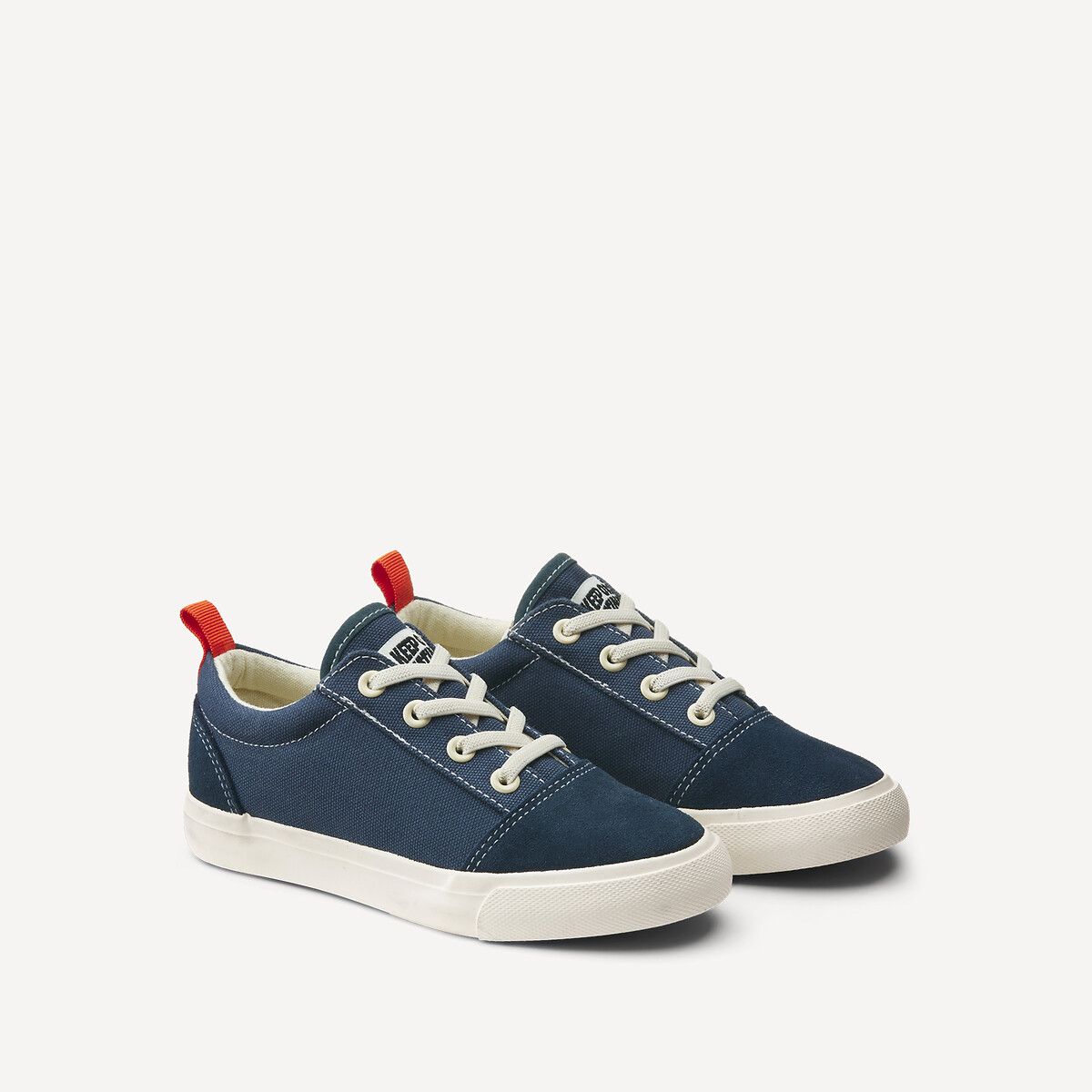La Redoute Collections Canvas Trainers With Elasticated Laces Blue Size 32 (13.5) Kids