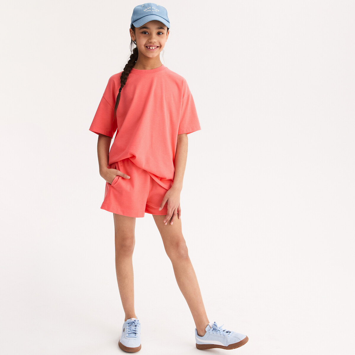 T-shirt oversize, col rond, manches courtes, motif brodé, en jersey lourd