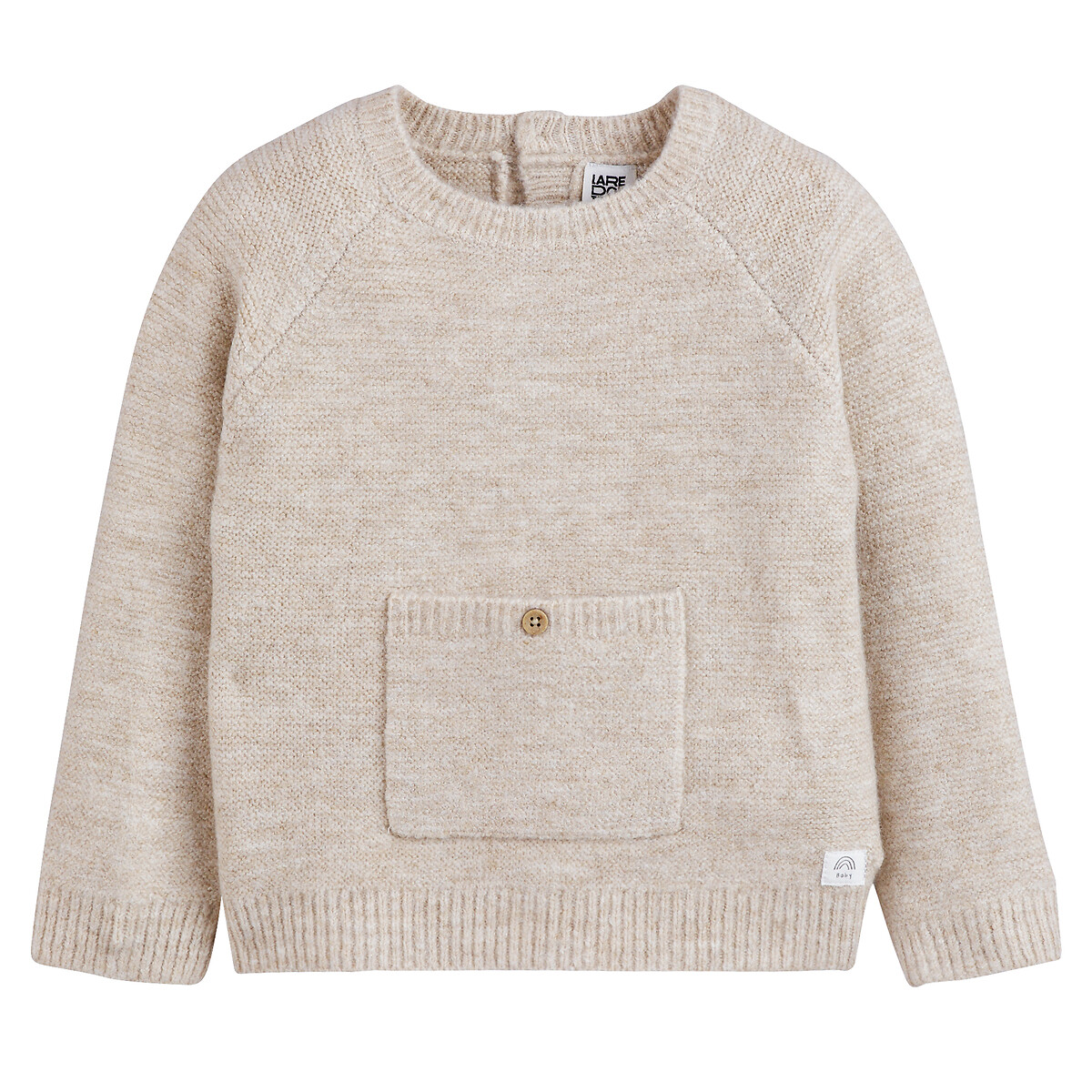 La Redoute Collections Brushed Knit Jumper Ecru 6M (67Cm)