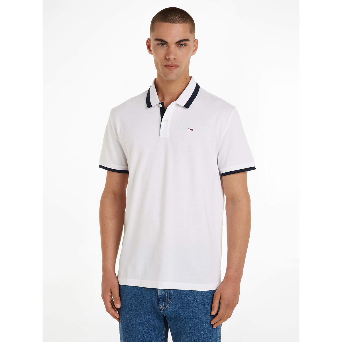 Polo maniche corte dritta con profilo