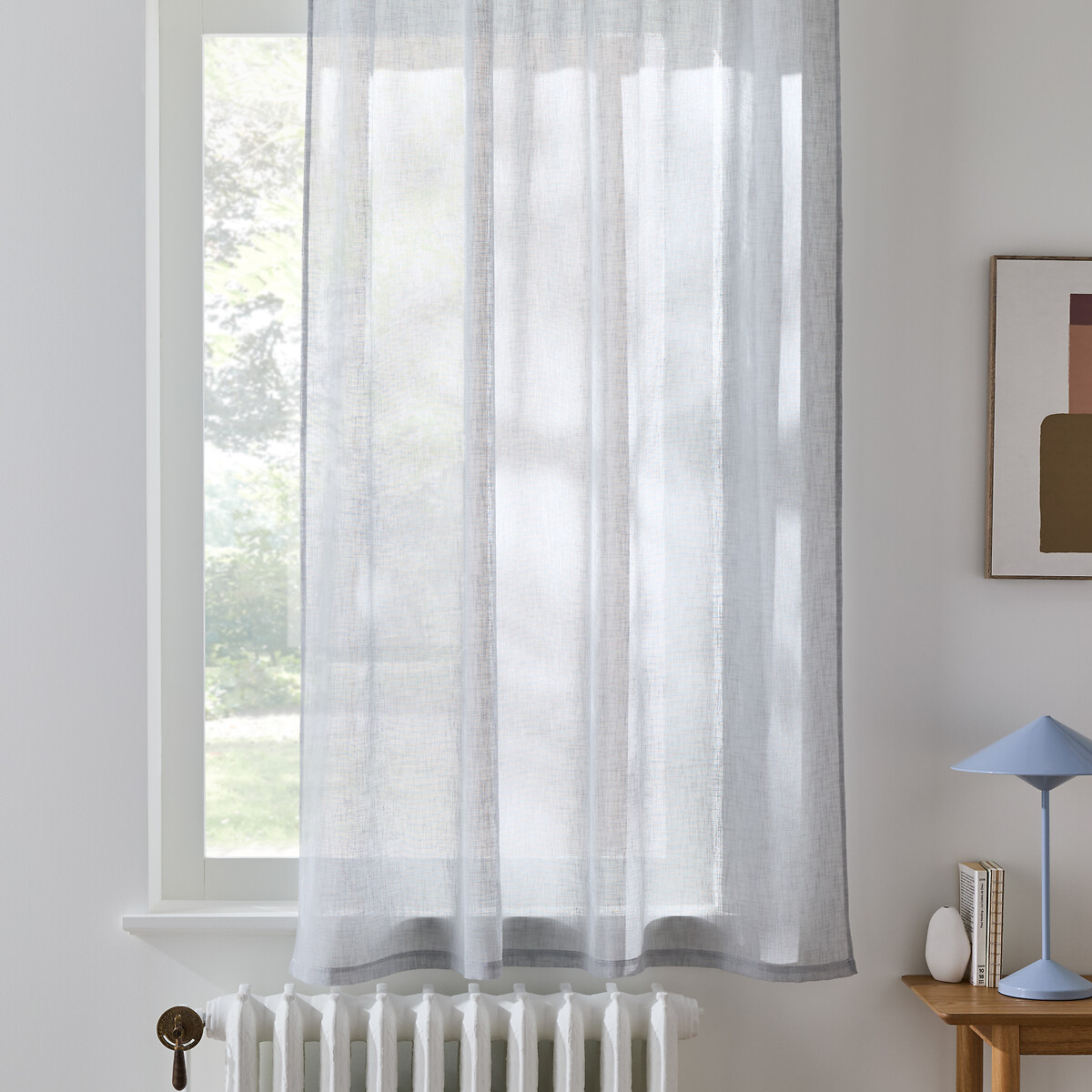 Cortina de radiador con frunce y onda, NYONG. Talla 140 x 180 cm. Color Gris