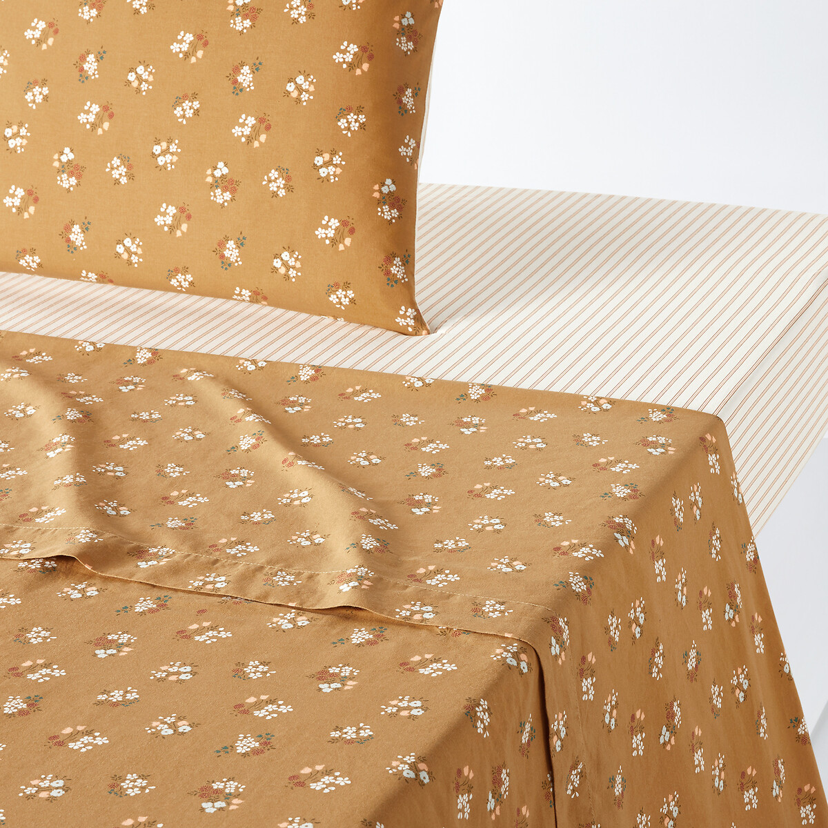 La Redoute Interieurs Francine Washed Cotton Flat Sheet Unisex Printed Single (180X290cm)