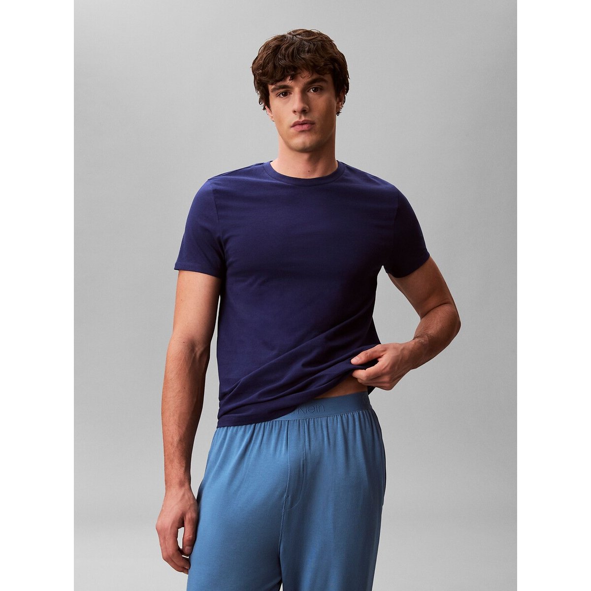 Calvin Klein Underwear Pack Of 3 T-Shirts With Short Sleeves Men's Blue+Blue+Blue Medium