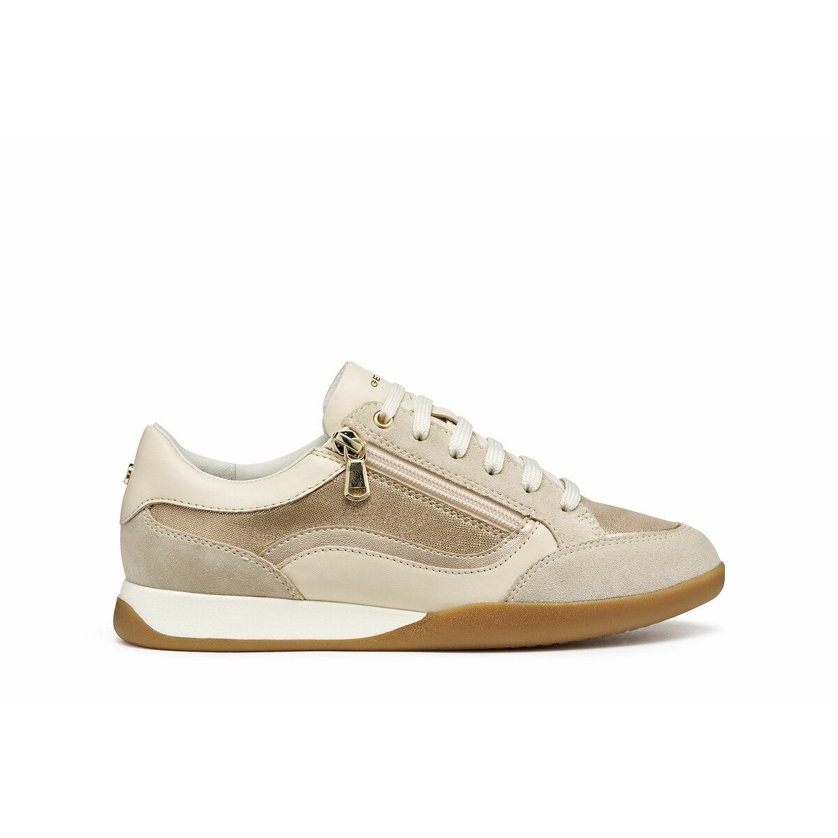 Geox Myria Zip-Up Trainers Women's Taupe Size 41 (7)