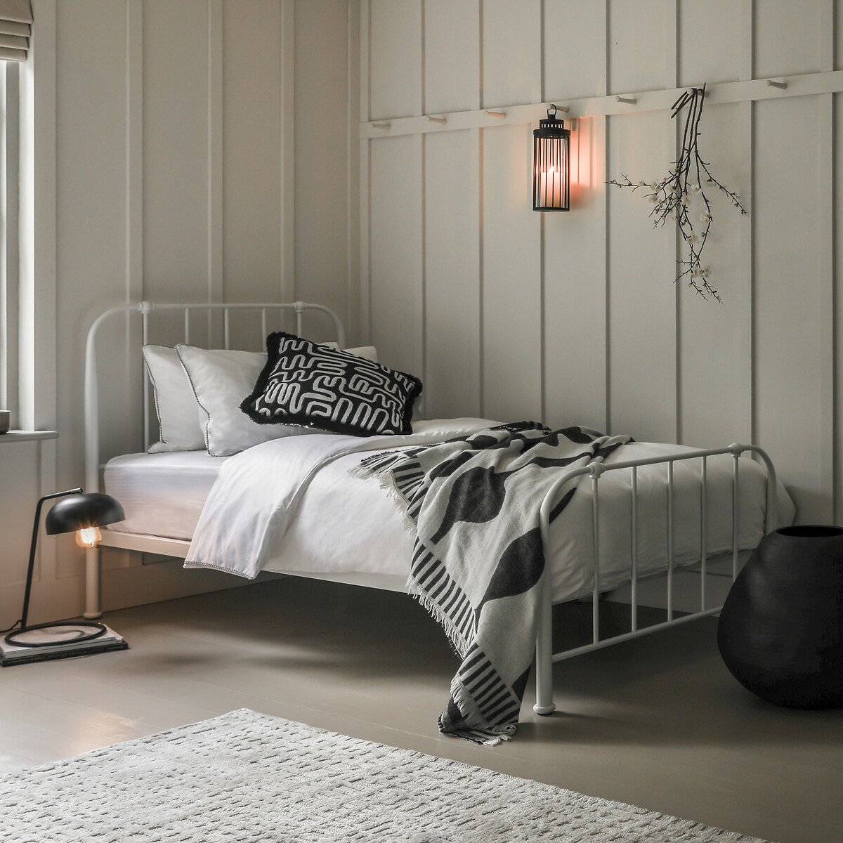 So'home Unisex Ivory Eastgate Metal Bed Single Size (90 X 190Cm)