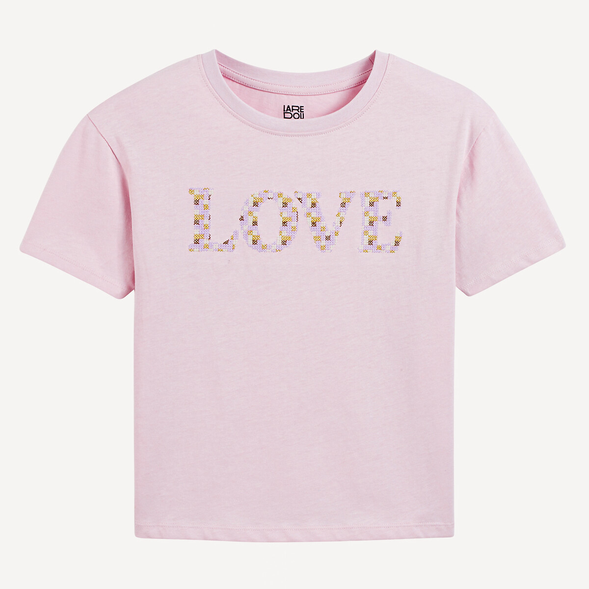 LA REDOUTE COLLECTIONS T-shirt met ronde hals en geborduurd Love motief