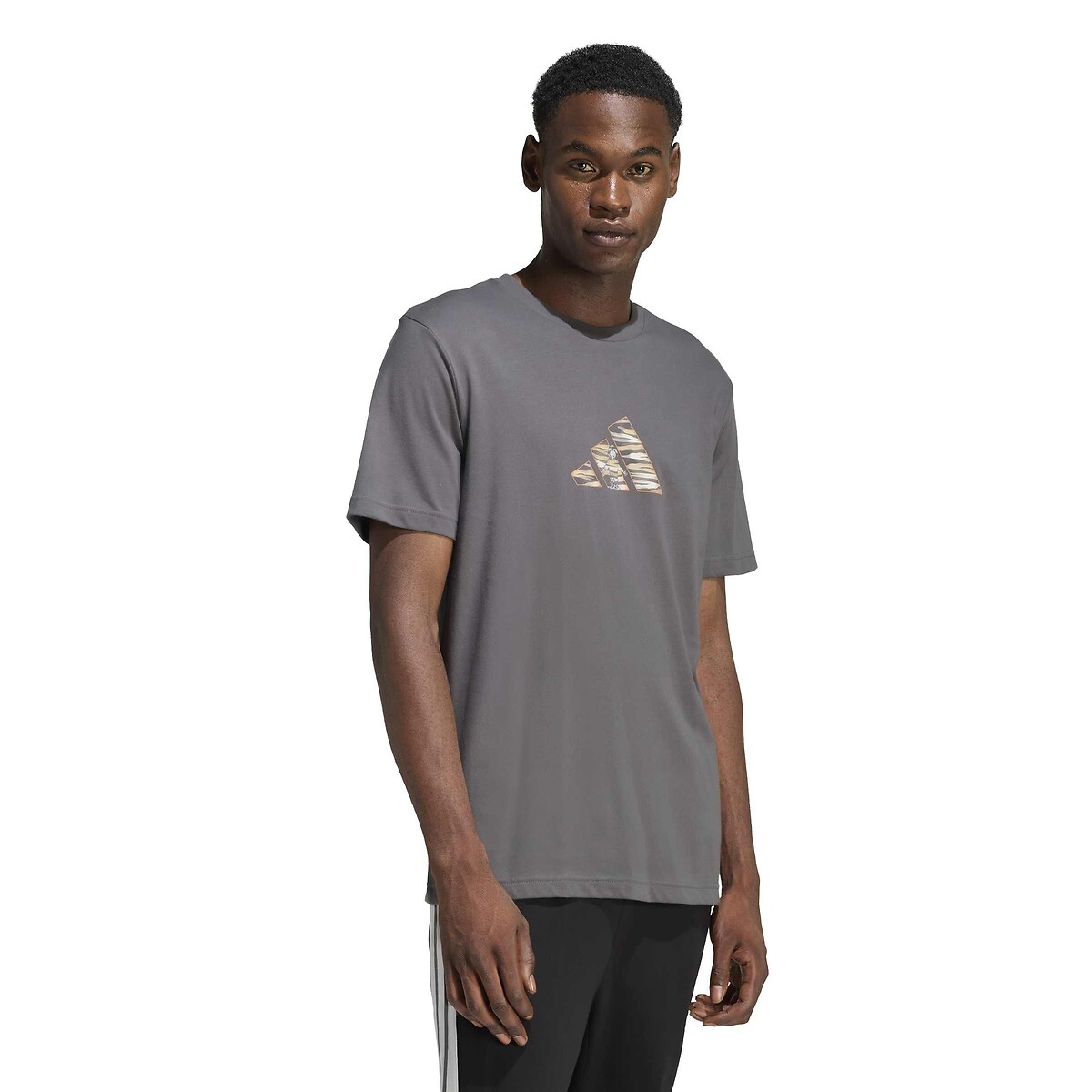 Adidas Sportswear Camo Table Tee T-Shirt With Short Sleeves Men's Dark Grey Large