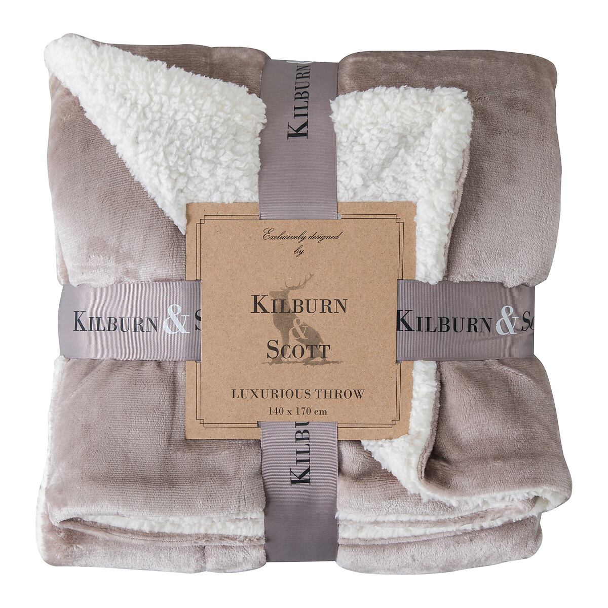 So'home Unisex Natural Reversible Sherpa Throw