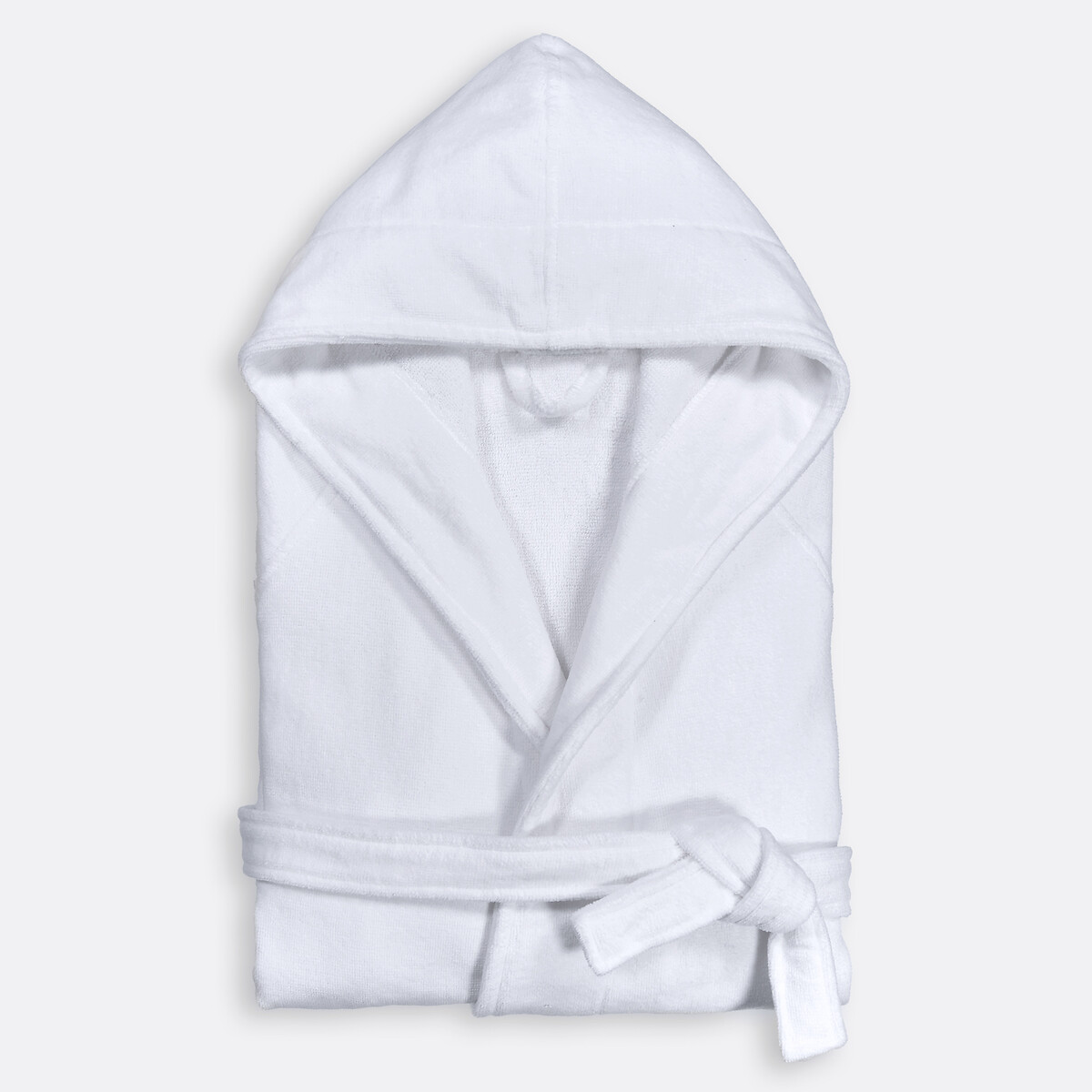 La Redoute Interieurs Trizie 450 G/M2 Velvet Terry Hooded Bathrobe Unisex White 10/12