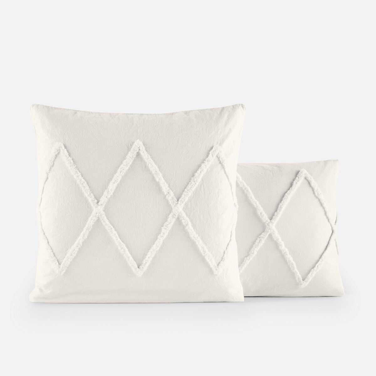 La Redoute Interieurs Assa Textured Cotton Pillowcase Unisex Off-White Square (63X63cm)