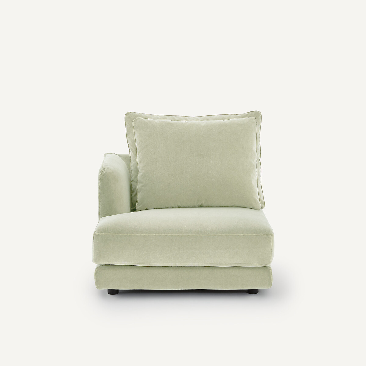AM.PM Halve bank links, afgerond, modulair, van stonewashed fluweel, TIBERIO
