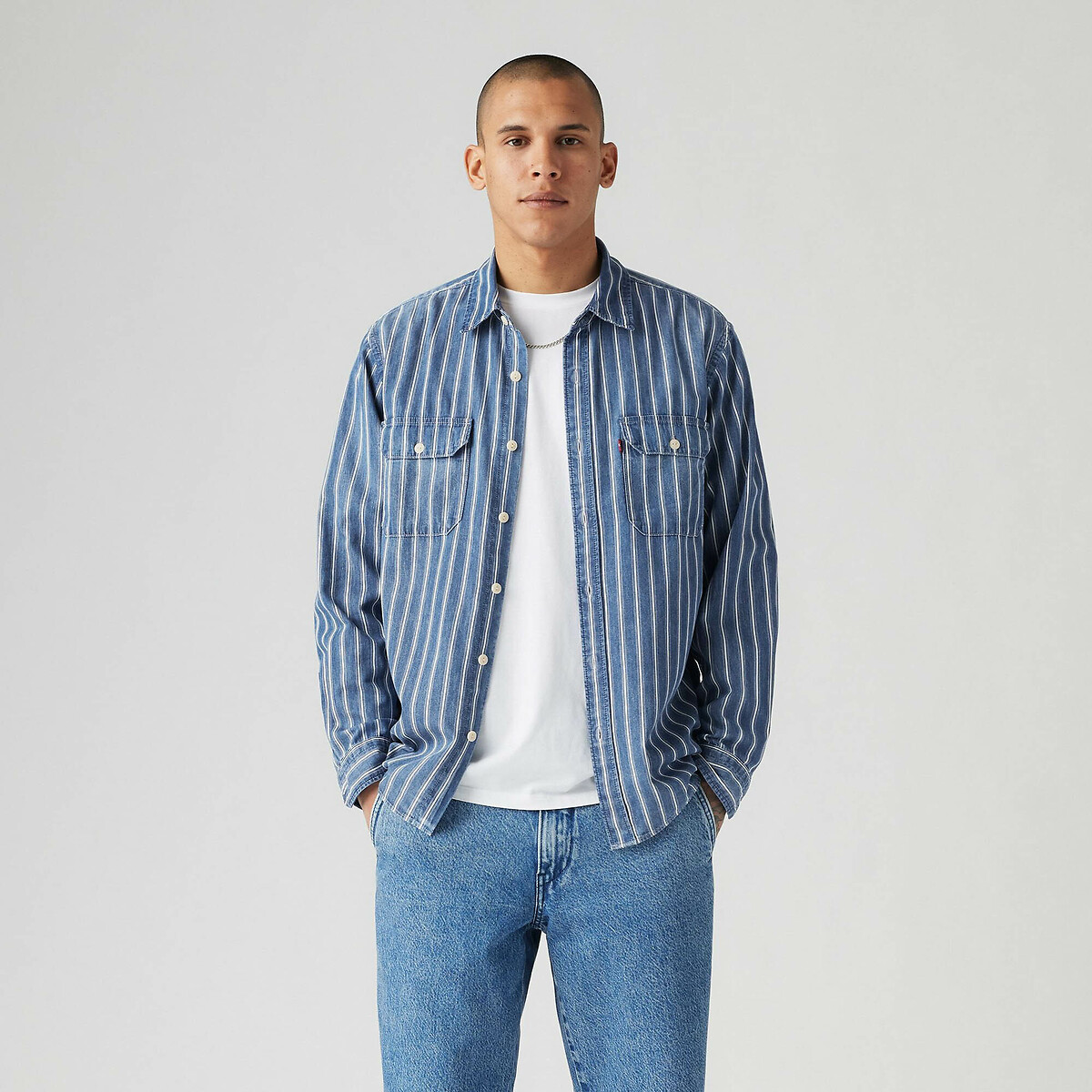 Levi's Men's Striped Jackson Worker Shirt In Cotton Small