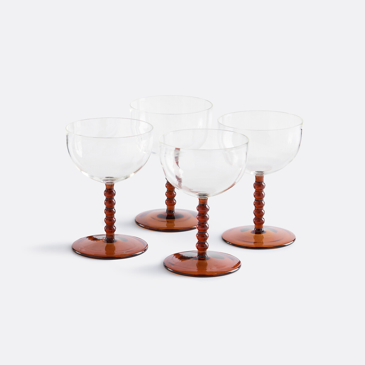 La Redoute Interieurs Set Of 4 Toni Stemmed Glasses In Borosilicate Glass Unisex Brown