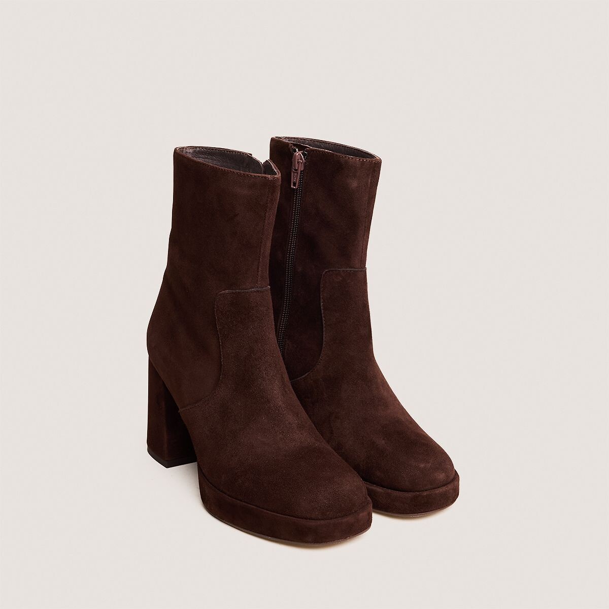 Jonak Vesna Heeled Suede Ankle Boots Women's Brown Size 36 (3.5)